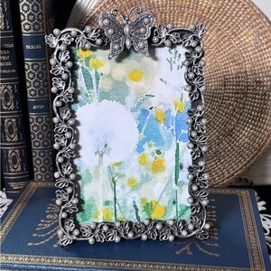 Sicura Butterfly Picture Frame - Italian Designs Silver Floral Photo Frame